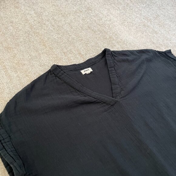 Pact Black Cotton Gauze Popover Blouse Top XL / XXL - Picture 3 of 8